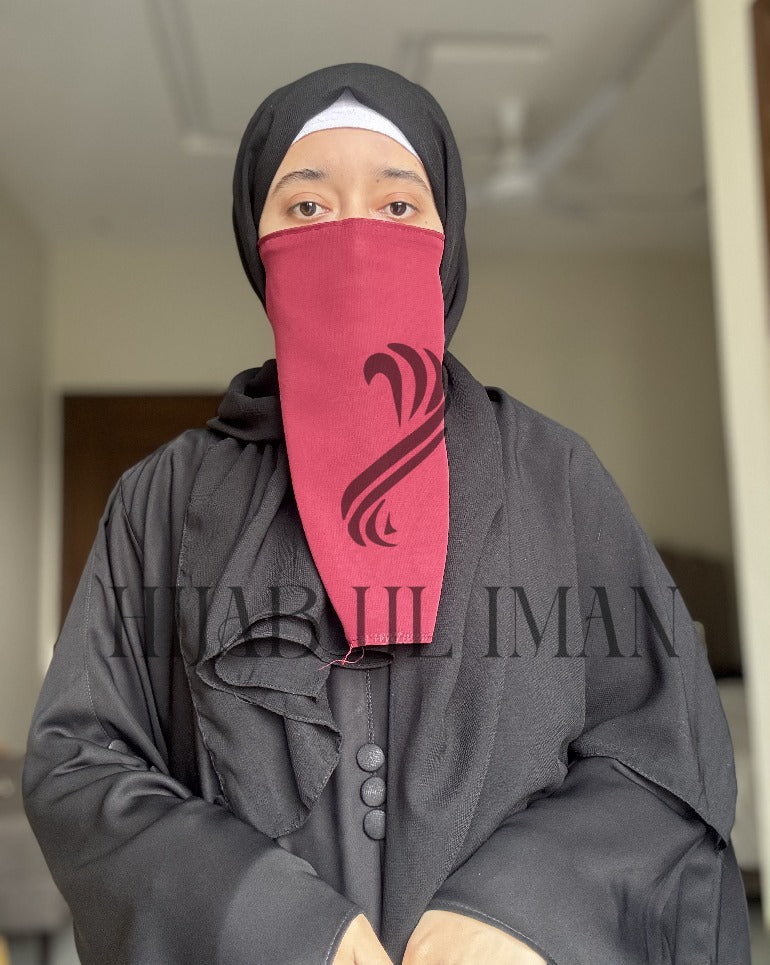 Half NIqab-Dark Maroon