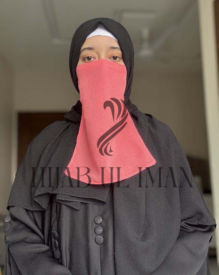 Half Niqab-Coral Pink